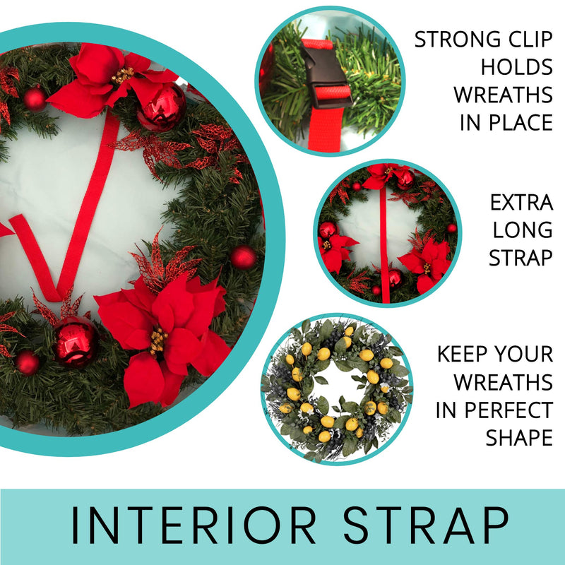  [AUSTRALIA] - clutter armour Wreath Storage Container Bag - Water Resistant Holder with Clear Plastic Front for 24 Inch Wreaths - Modern Storage - Protection for Holiday and Christmas Wreaths