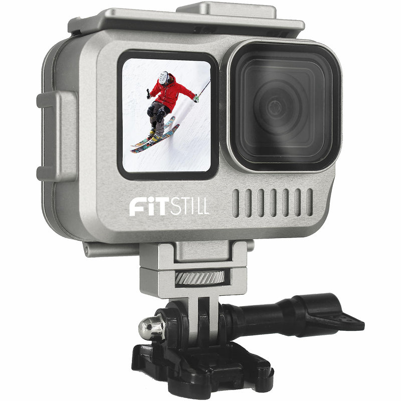  [AUSTRALIA] - FitStill 60M Aluminum Alloy Waterproof Case for Go Pro Hero11/ Hero10/ Hero9 Black, Protective Underwater with Bracket Accessories for Go Pro Hero 11/10/9 Black Action Camera