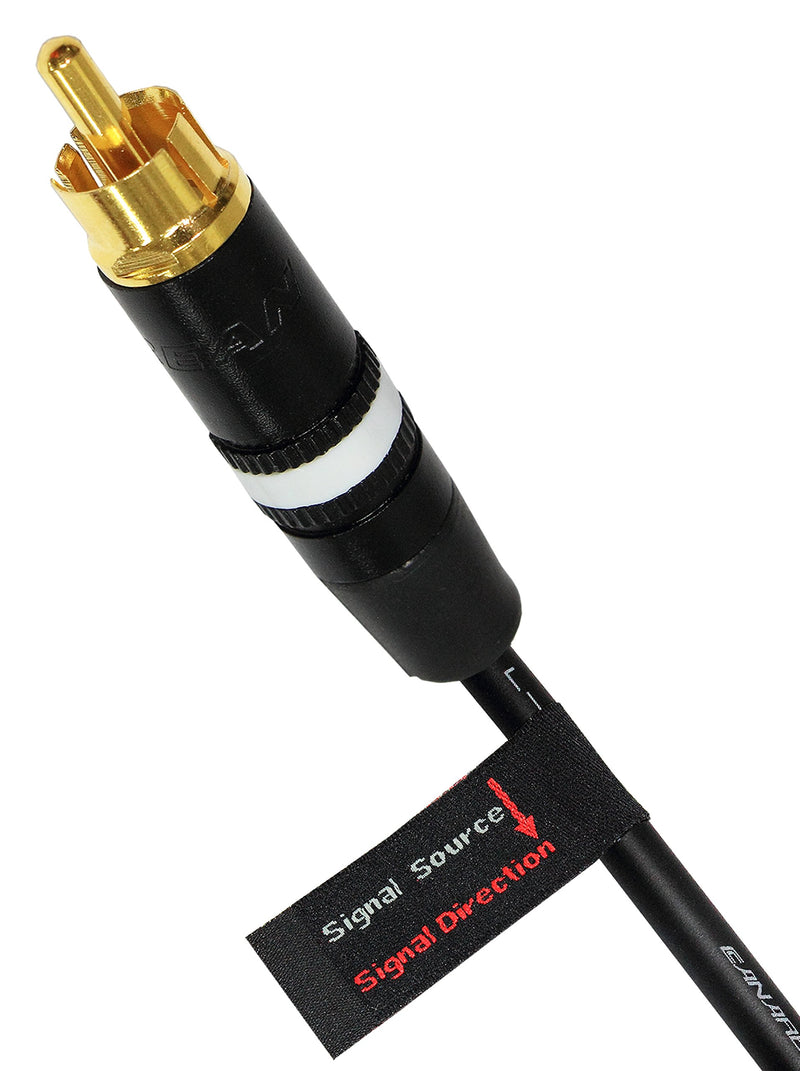 1.5 Foot RCA Cable Pair - Made with Canare L-4E6S, Star Quad, Audio Interconnect Cable and Neutrik-Rean NYS Gold RCA Connectors – Directional Design - Custom Made by WORLDS BEST CABLES - LeoForward Australia