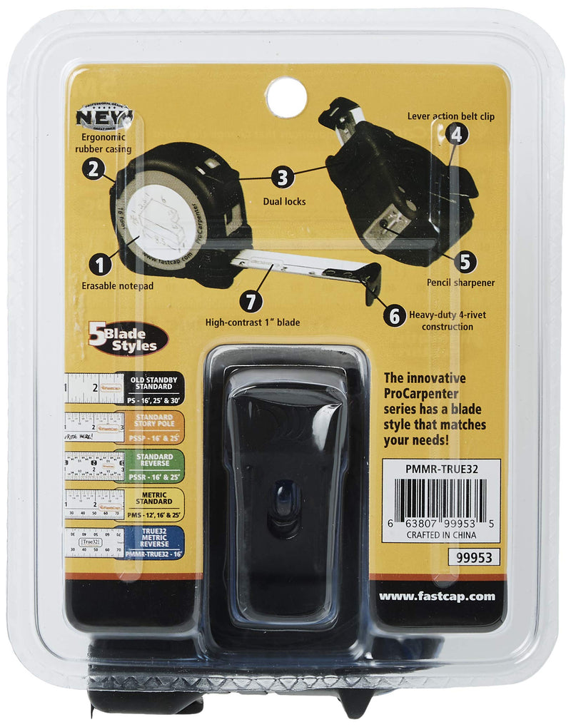  [AUSTRALIA] - FastCap Tape Measure, 1 In x 16 ft, Black/Blue, PMMR-TRUE32