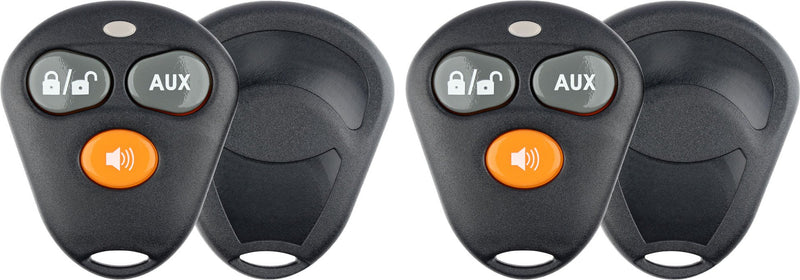  [AUSTRALIA] - KeylessOption Keyless Entry Remote Control Starter Car Key Fob Case Shell Outer Cover 2 Button Pads For Viper Aftermarket Alarm (Pack of 2)