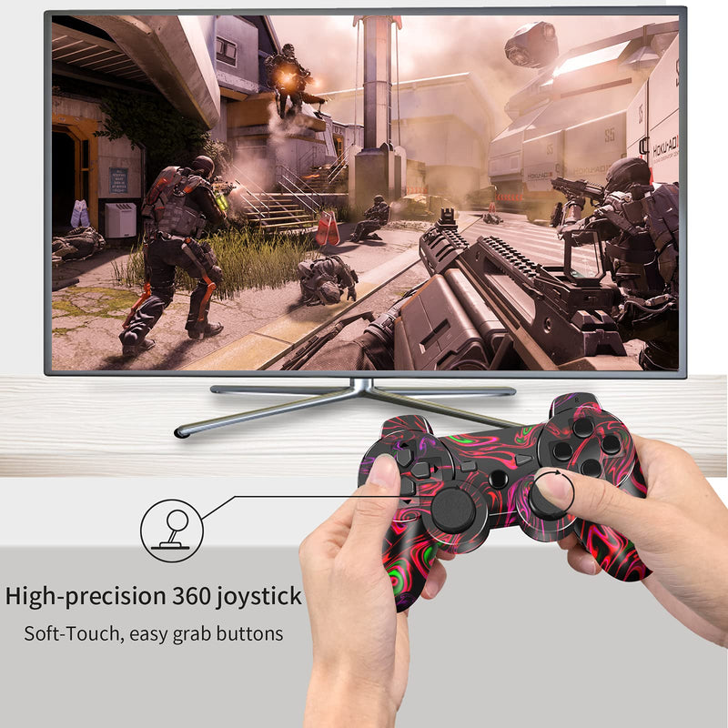  [AUSTRALIA] - PS-3 Controller Wireless, PS-3 Remote, CFORWARD Wireless Controller Gamepad with Joy Stick Compatible Play-Station 3 Games with Charger and Thumb Grips PS3 Symphony