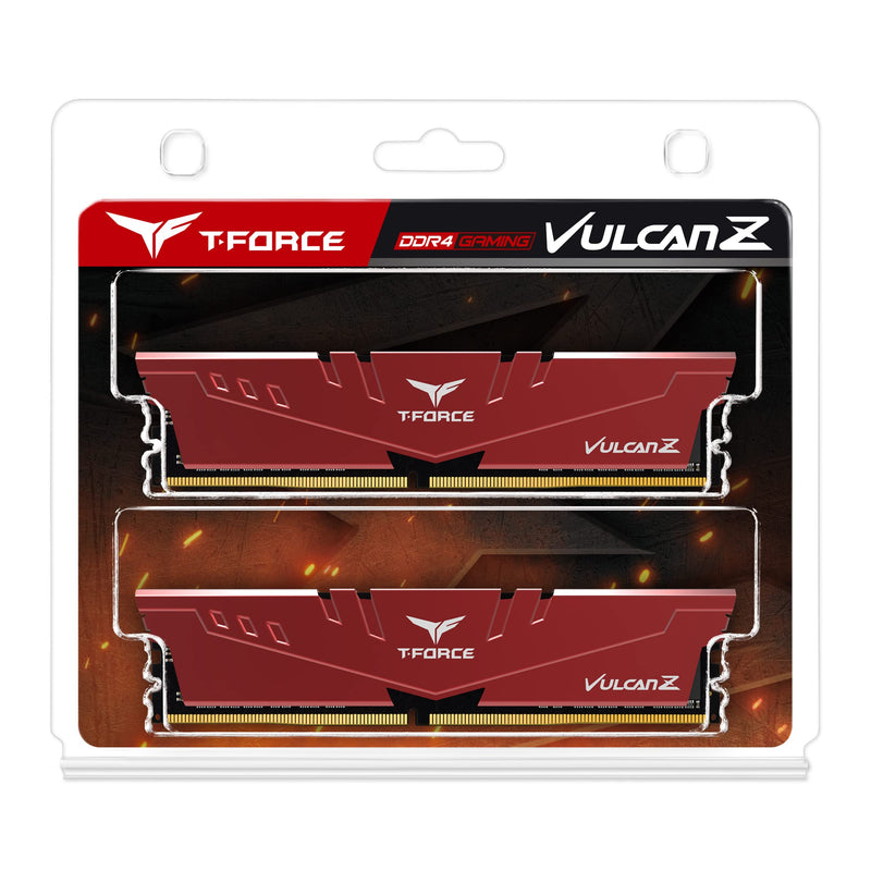  [AUSTRALIA] - TEAMGROUP T-Force Vulcan Z DDR4 16GB Kit (2x8GB) 3600MHz (PC4-28800) CL18 Desktop Memory Module Ram TLZRD416G3600HC18JDC01 - Red 16GB (2x8GB) DDR4 3600MHz CL 18-22-22-42