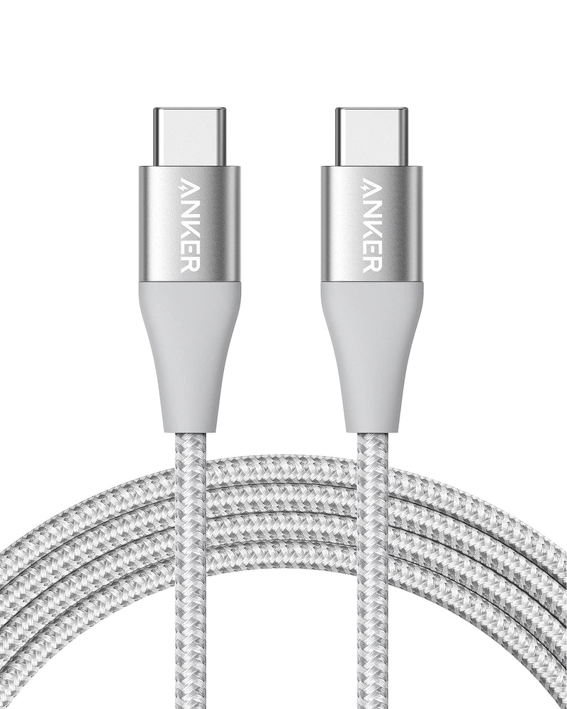  [AUSTRALIA] - Anker Powerline+ II USB C Cable, USB C to USB C (6ft, 60W) USB-IF Certified Cable, Type C Charging Cable, Fast Charge for MacBook Air, iPad Pro, iPad Air 4, Galaxy, Pixel, and More(Silver) silver