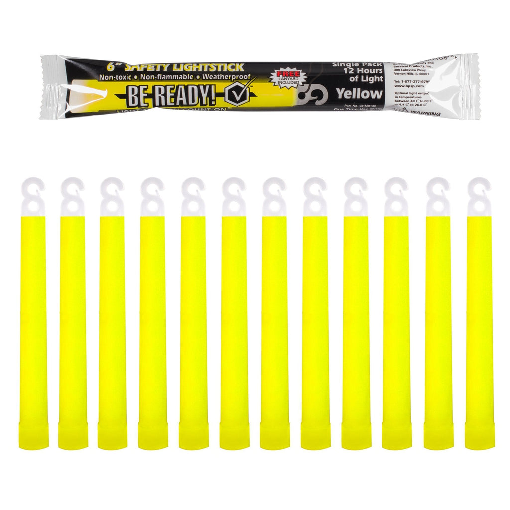  [AUSTRALIA] - Be Ready™ Yellow Glow Sticks - Industrial Grade 12 Hour Illumination Emergency Safety Chemical Light Glow Sticks 12 Pack