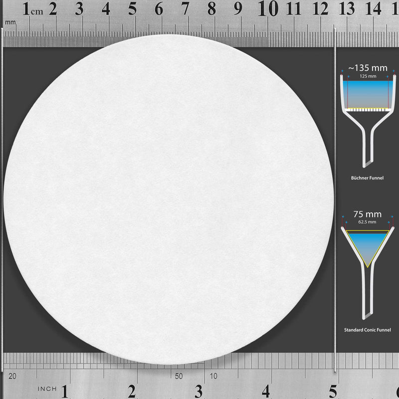  [AUSTRALIA] - 12.5 cm Lab Filter Paper, Standard Qualitative Grade 2 - ZENPORE Slow Flow 125 mm (100 Discs) 12.5 cm diameter
