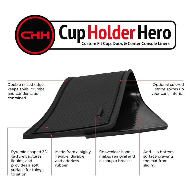  [AUSTRALIA] - CupHolderHero for Honda CR-V 2017-2019 Custom Liner Accessories – Premium Cup Holder, Console, and Door Pocket Inserts 19-pc Set (Solid Black) Solid Black