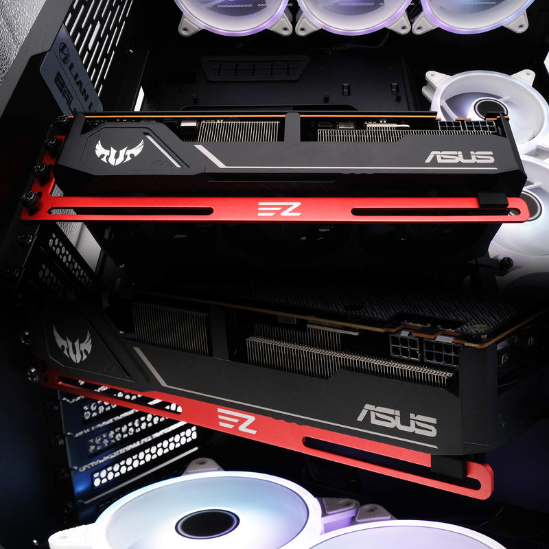 [AUSTRALIA] - EZDIY-FAB GPU Bracket ,Graphics Card Brace Support,Video Card Holder,GPU Holder for Custom Desktop PC Gaming-3mm Aluminum-Red Red