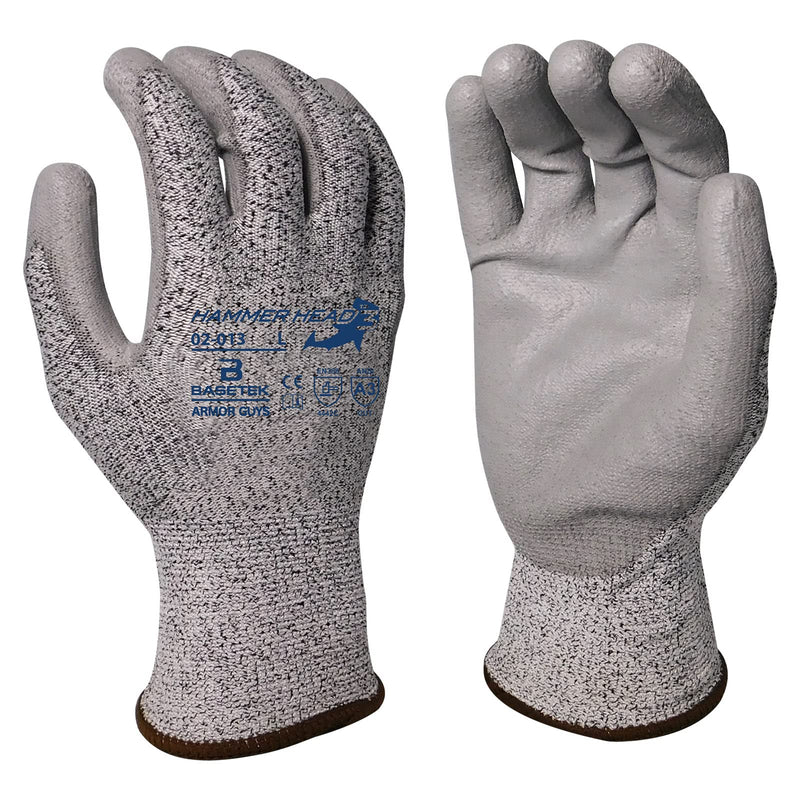  [AUSTRALIA] - Armor Guys Basetek 02-013HH Protective Work Gloves–PU Palm,A3 Cut Resistant Gloves for Dry&Light Oil Grip-Light Manufacturing X-Large