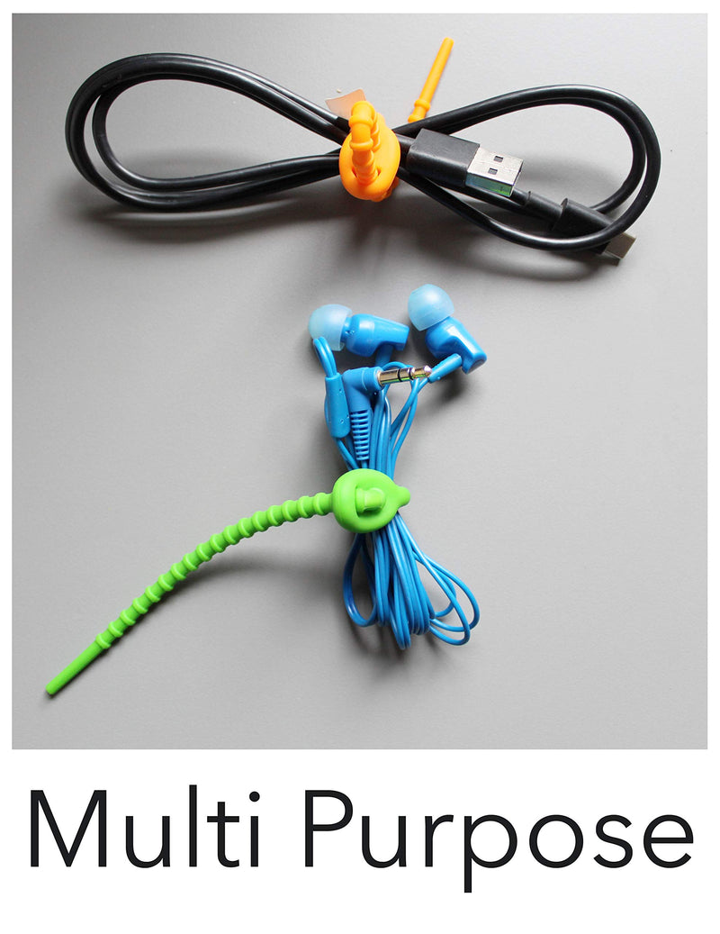  [AUSTRALIA] - Multi Purpose Silicone Zip Ties - 20 pcs - 6 inch Reusable Zip Ties - Releasable Zip Ties in Multi Color (Red, Blue, Green, Orange) - Ties for Home, Office from EcoSearene