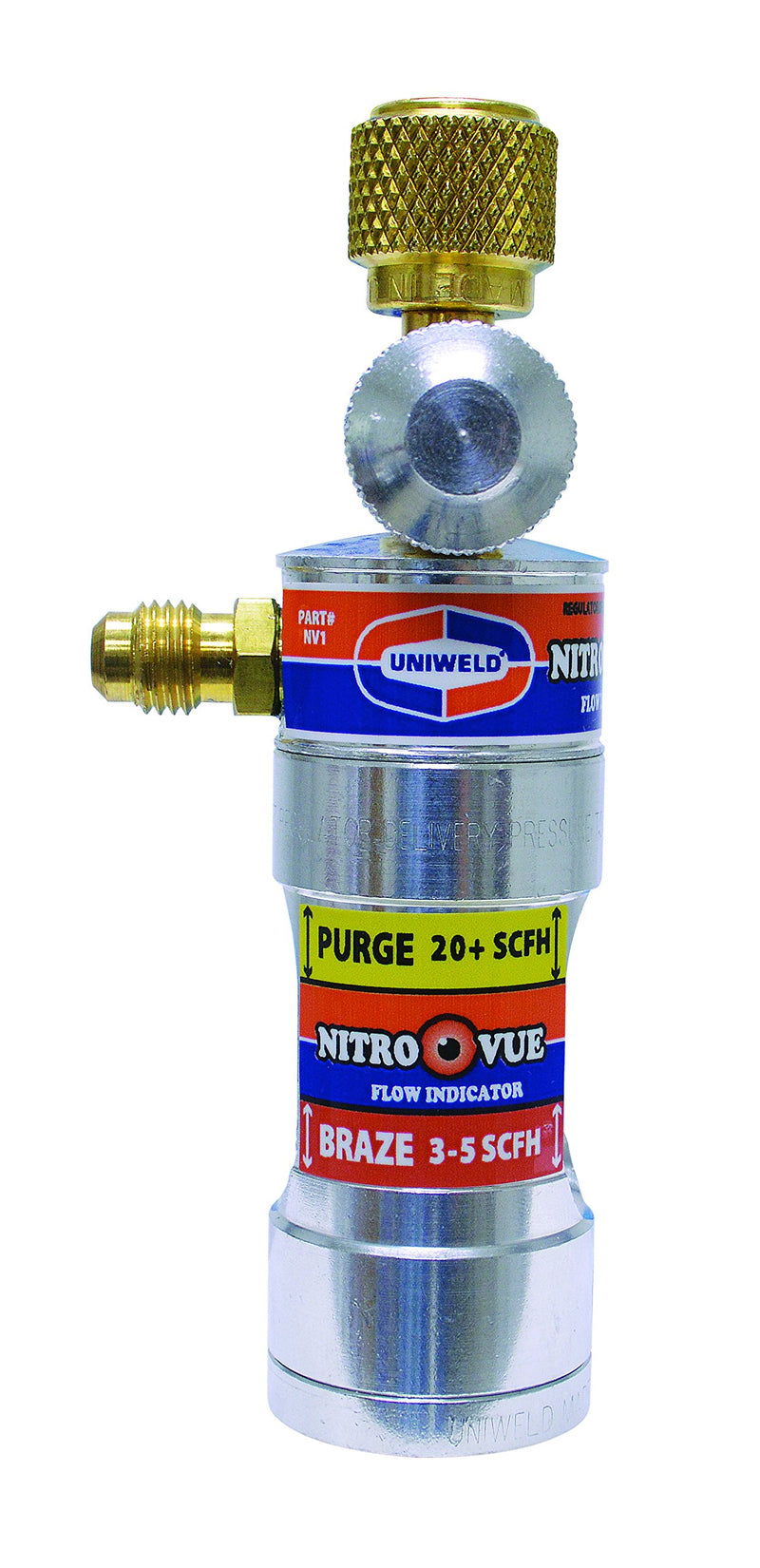 Uniweld NV1 NitroVue Nitrogen Flow Indicator, gold/silver, 7.7 oz. - LeoForward Australia