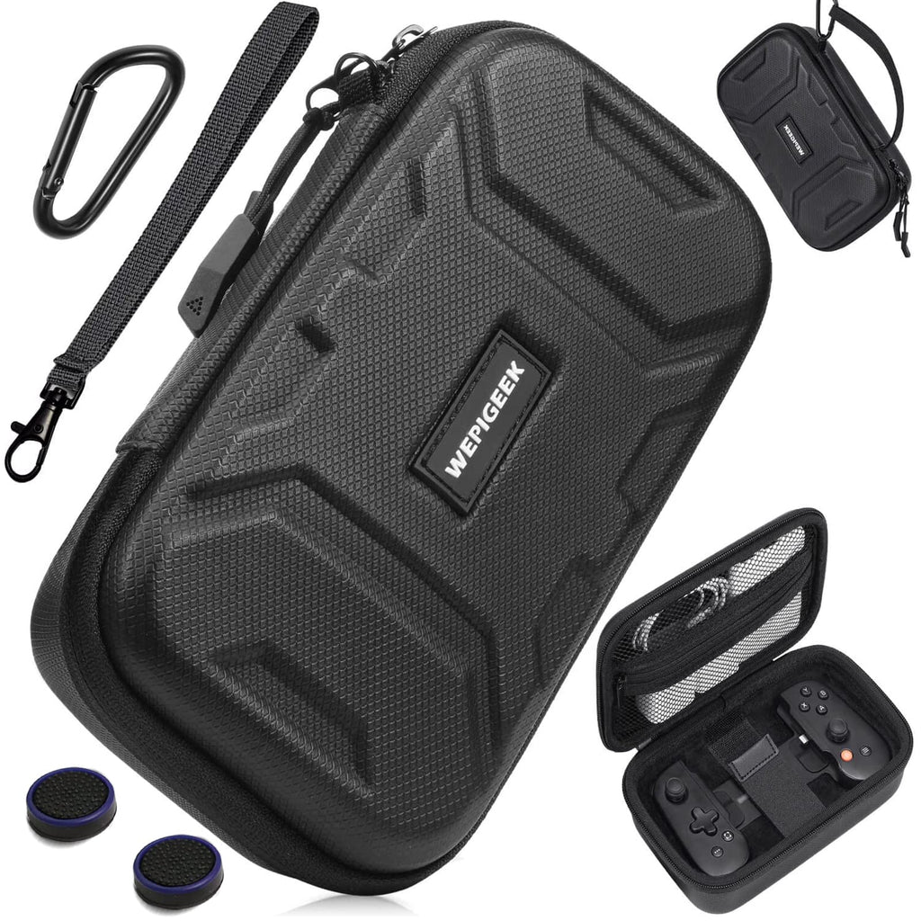  [AUSTRALIA] - WEPIGEEK Case for Backbone One/Playstation Edition Mobile Controller,Portable Travel All Protective,Hard Messenger Carrying Bag, Strong Strap,Soft Lining,with Pockets for Accessories Black