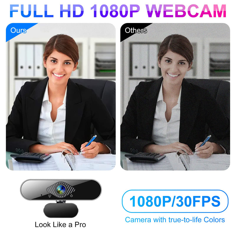  [AUSTRALIA] - 1080P HD Webcam with Microphone, Computer USB Web Camera at 1080P/30fps, 110 Wide Angles View, Plug and Play, Works with Skype, Zoom, FaceTime, Hangouts, PC/Mac/Laptop/MacBook/Tablet by FUMAX