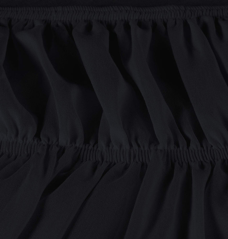  [AUSTRALIA] - Utopia Bedding Elastic Bed Ruffle - Easy Wrap Around Dust Ruffle - 16 Inch Tailored Drop - Hotel Quality, Shrinkage and Fade Resistant (Full, Black) Full