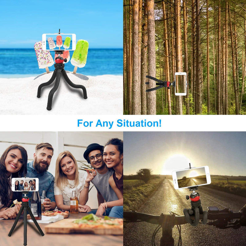  [AUSTRALIA] - Flexible Phone Tripod Stand for iPhone Android, Portable Cell Phone Tripod with Remote & Phone Holder Camera Tripod iPhone Stand for Video Recording/Vlogging/Live Streaming
