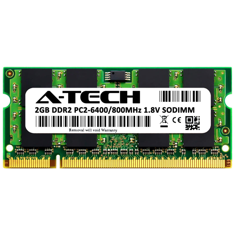  [AUSTRALIA] - A-Tech 2GB DDR2 800MHz SODIMM PC2-6400 1.8V CL6 200-Pin Non-ECC Unbuffered Laptop RAM Memory Upgrade Module (2GB x 1) | 2GB Stick DDR2 800MHz (PC2-6400)