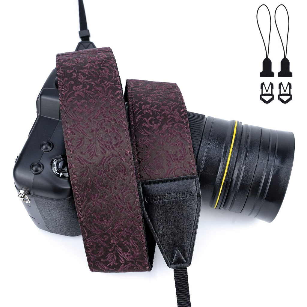  [AUSTRALIA] - CLOUDMUSIC Camera Strap Jacquard Weave Neck Strap For Girls Men Women Floral Series(Leaves In Brwon) Leaves in Brwon