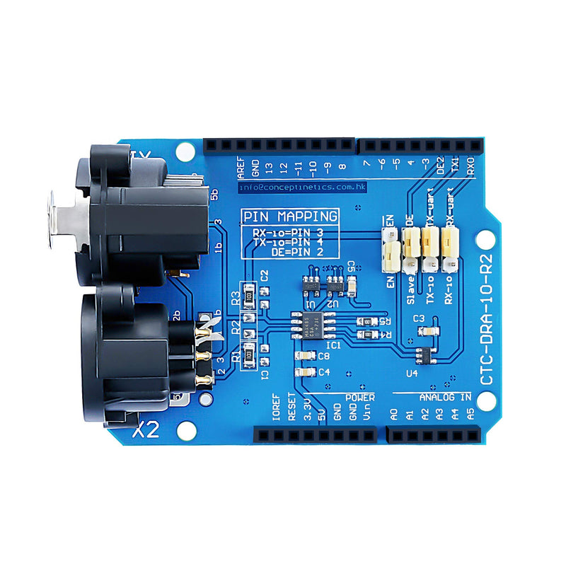  [AUSTRALIA] - CQRobot DMX Shield MAX485 Chipset Compatible with Arduino Motherboard (RDM Capable), Device into DMX512 Network, LED/Music Remote Device Management Capable, Extended DMX Master.