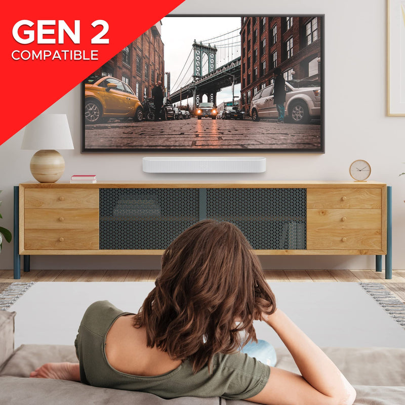  [AUSTRALIA] - Soundbar Mount for Sonos Beam Compatible with Generation 1 & 2 Sonos Beam Sound Bar Includes All Necessary Mounting Hardware, Mounts Bracket, White