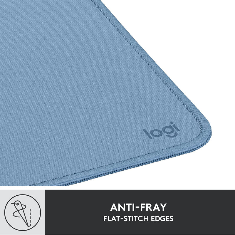  [AUSTRALIA] - Logitech Mouse Pad - Studio Series, Computer Mouse Mat with Anti-Slip Rubber Base, Easy Gliding, Spill-Resistant Surface, Durable Materials, Portable, in a Fresh Modern Design, Blue Grey