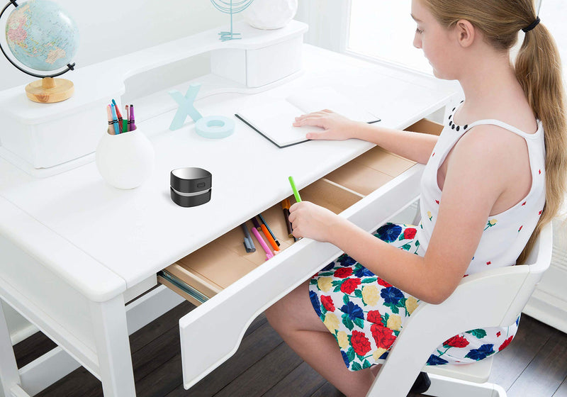  [AUSTRALIA] - ODISTAR Desktop Vacuum Cleaner,Mini Table dust Sweeper Energy Saving,High Endurance up to 400 mins,Cordless&360º Rotatable Design for Cleaning Hairs,Crumbs,Computer Keyboard (Black Charging) Black Charging