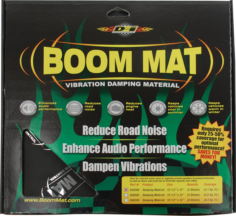 Design Engineering 050200 Boom Mat Sound 2mm Damping Material with Adhesive Backing, 12" x 12.5" (Pack of 2) Pack of 2 - LeoForward Australia