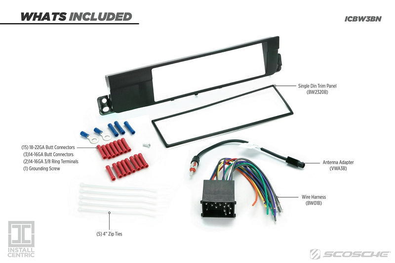 Install Centric ICBW3BN Compatible with Select BMW 2002-05 3-Series Complete Basic Installation Solution for Installing an Aftermarket Stereo 2002-2005 Complete Installation Kit - LeoForward Australia