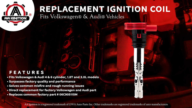 Ignition Coil Pack - Replaces 06C905115M Compatible with Volkswagen and Audi Vehicles - LeoForward Australia