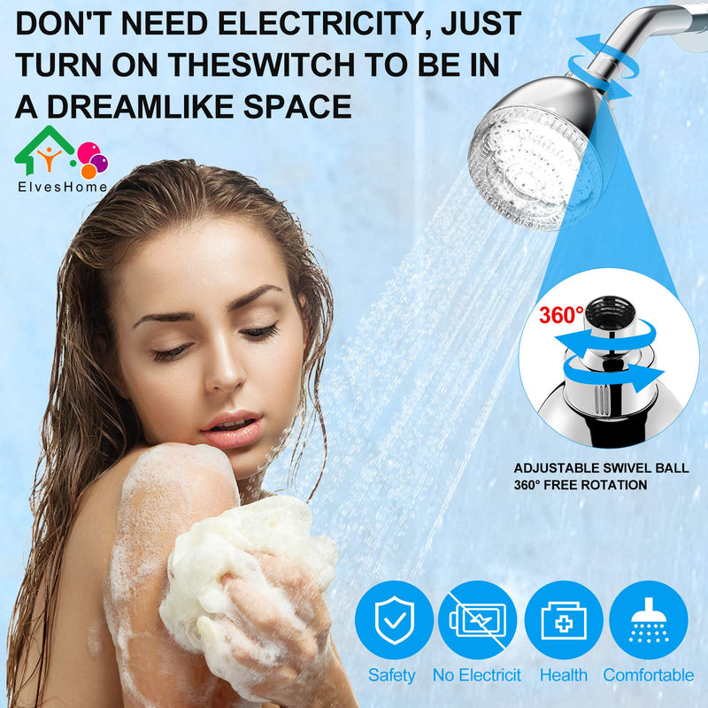  [AUSTRALIA] - Fixed Shower LED Shower Head High Pressure Rain 7 Color Flash Light, Automatically Changing LED Adjustable Luxury Upgraded Modern Chrome Fixed Flow ShowerHead for Bathroom, Easy Tool-Free Installation