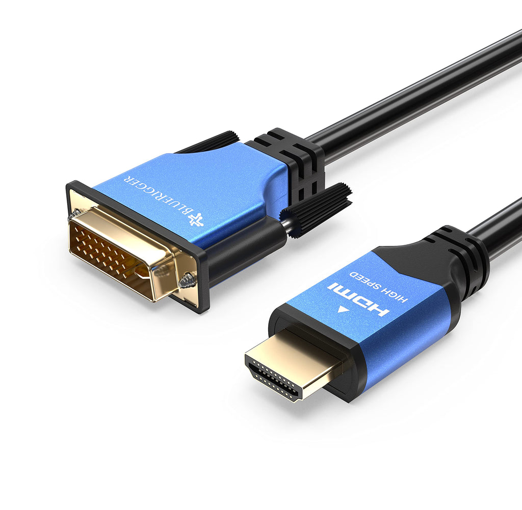  [AUSTRALIA] - BlueRigger HDMI to DVI Cable (3FT, High-Speed, Bi-Directional Adapter Male to Male, DVI-D 24+1, 1080p, Aluminum Shell) - Compatible with Raspberry Pi, Roku, Xbox One, PS5/PS4, Graphics Card 3FT