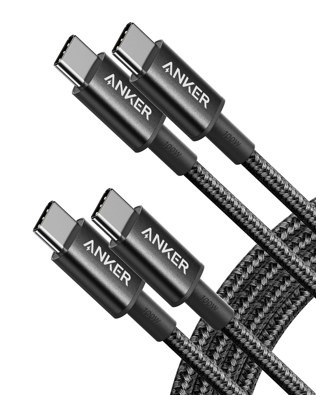  [AUSTRALIA] - Anker 333 USB C to USB C Cable (6ft 100W, 2-Pack), USB 2.0 Type C Charging Cable Fast Charge for MacBook Pro 2020, iPad Pro 2020, iPad Air 4, Samsung Galaxy S21, Pixel, Switch, LG, and More (Black) 6ft Black