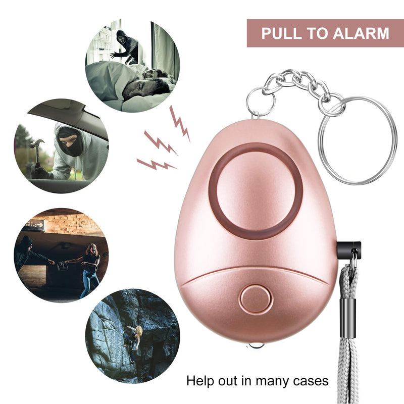  [AUSTRALIA] - Personal Alarm, Safe Sound Security Personal Alarm for Women,Kids, Elderly, Emergency Safe Personal Alarm with LED Flashlight, Keychain,Personal Alarms-safey and Self Defense Alarm 130DB Siren Song Rose Gold