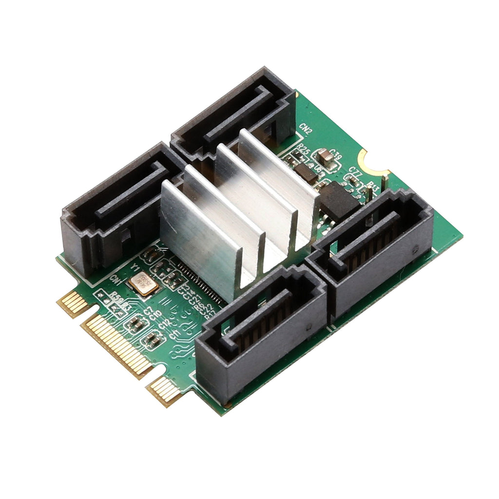  [AUSTRALIA] - Syba 4 Port SATA III to M.2 M+B Key NGFF NVMe and SATA Socket Adapter Converter Card SD-ADA40118