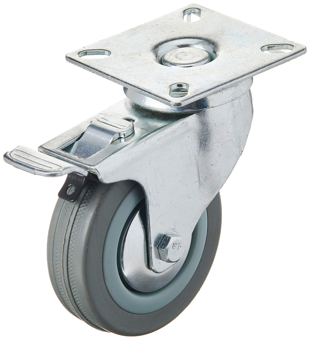 [AUSTRALIA] - Steelex D2598 3-Inch 150-Pound Swivel Double Lock Rubber Plate Caster, Gray