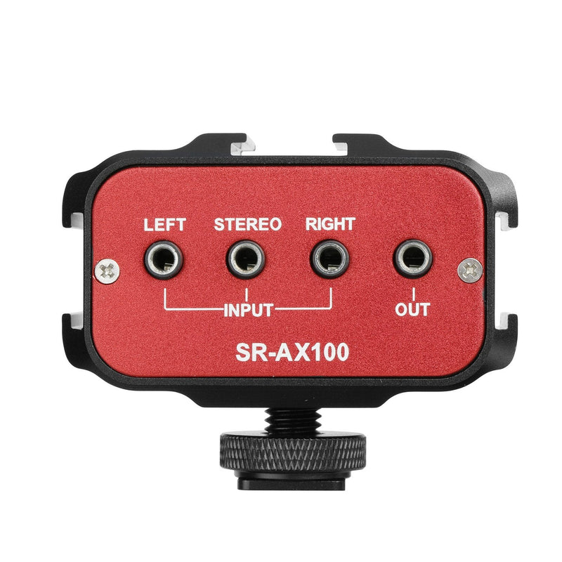  [AUSTRALIA] - DSLR Audio Adapter,Saramonic SR- AX100 Microphone Audio Mixer Universal Dual Channels Microphone Amplifier Adapter for use with Shooting Video Recording Mic Accessories with 2 Channel 3.5mm