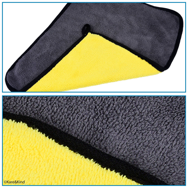  [AUSTRALIA] - Cleaning Set for Car/Van/Truck/Camper - Nylon Brush for Flat Surfaces (Wheels, Tyres, Bumpers, Floor Mats) - Soft Brush for Openings (Rims, Grille, Roof Rack) - Soft Microfiber Cleaning Cloth