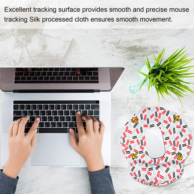  [AUSTRALIA] - Cmhoo Ergonomic Mouse Pad Wrist Rest Pad with Wrist Support Memory Gel Non-Sliding Rubber Base for Computer and Office - 10x9 heihonglan9