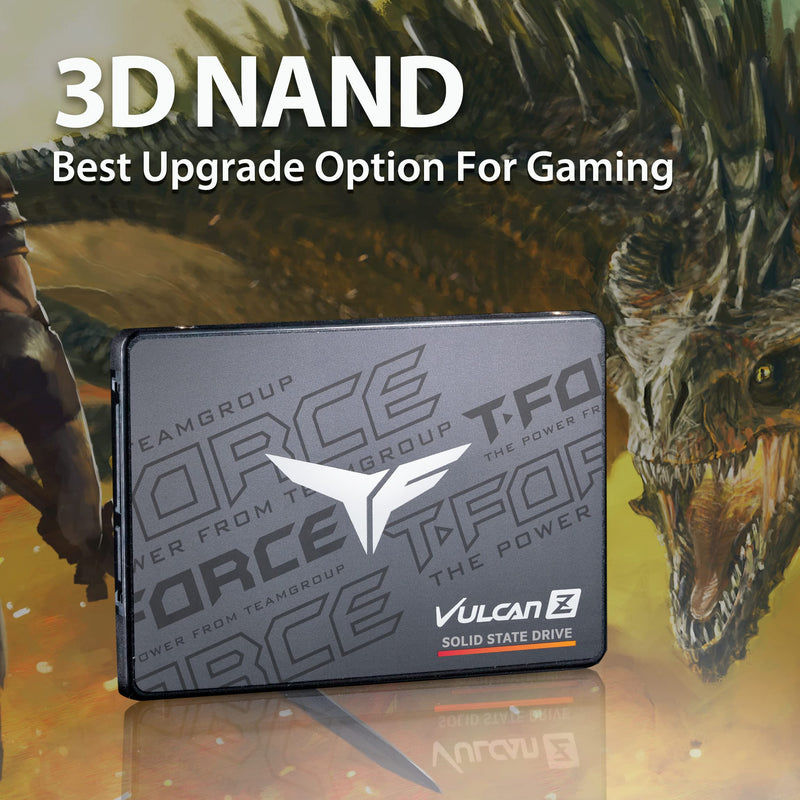  [AUSTRALIA] - TEAMGROUP T-Force Vulcan Z 512GB SLC Cache 3D NAND TLC 2.5 Inch SATA III Internal Solid State Drive SSD (R/W Speed up to 530/470 MB/s) T253TZ512G0C101
