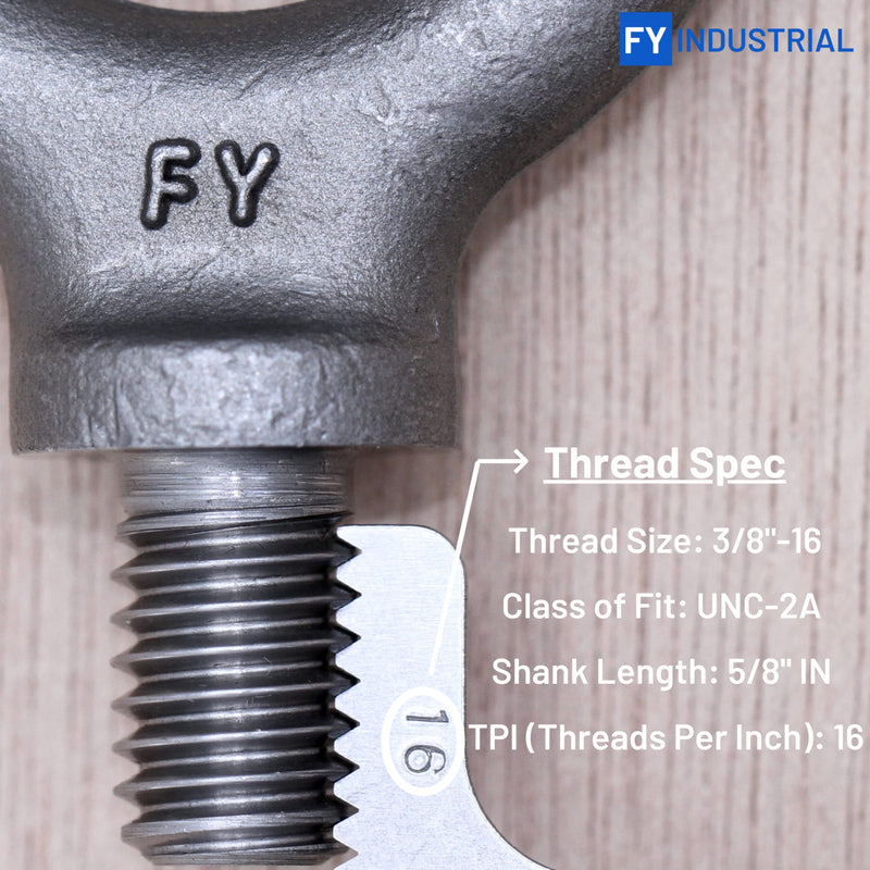  [AUSTRALIA] - Lifting Shoulder Eye Bolt 3/8" 3/8"-16 X 5/8" Self Colored 1