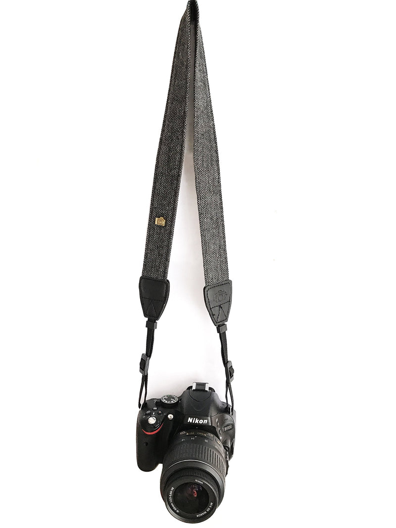  [AUSTRALIA] - Camera Strap Neck with Belt, Adjustable Vintage Camera Straps Floral Print for Women /Men,Camera Strap Belt for Nikon / Canon / Sony / Olympus / Samsung / Pentax ETC DSLR / SLR 75 Soft Black+hand Grip strap