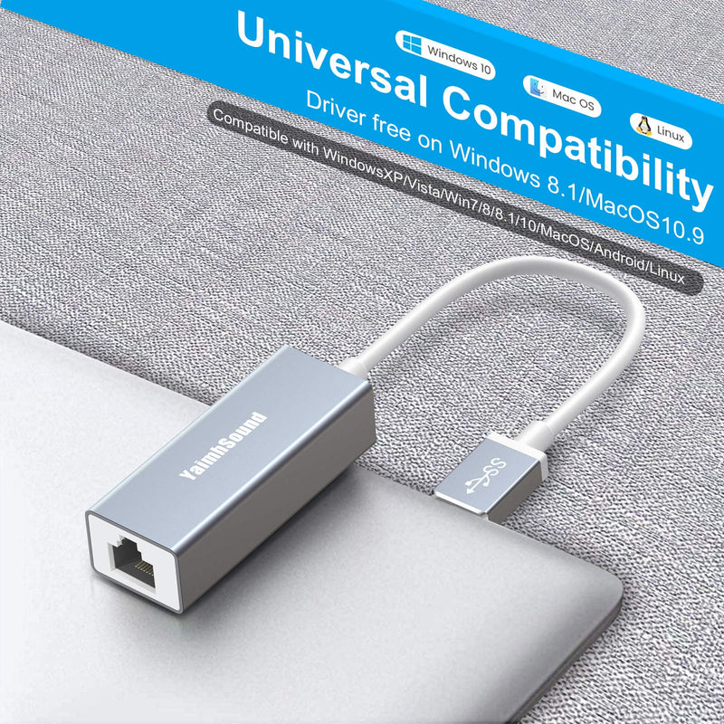  [AUSTRALIA] - USB to Ethernet Adapter, T-Sound Ethernet to USB Adapter USB 3.0 10/100/1000M USB LAN Network Adapter for MacBook, Chromebook, Matebook, Surface Pro, Xiaomi MI Box, Smart TV Box