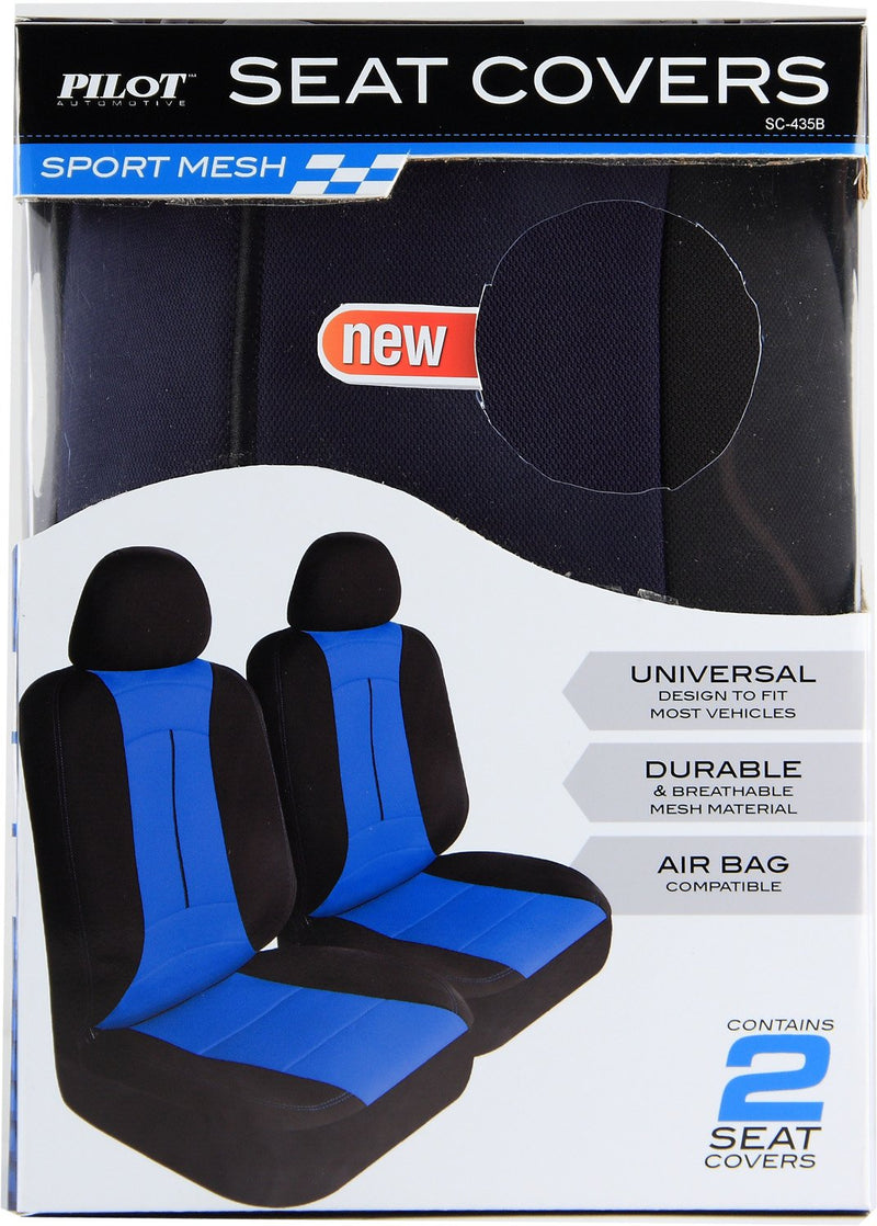  [AUSTRALIA] - Pilot Automotive SC-435B Blue 6-Piece Pro Comp Mesh Seat Cover Set