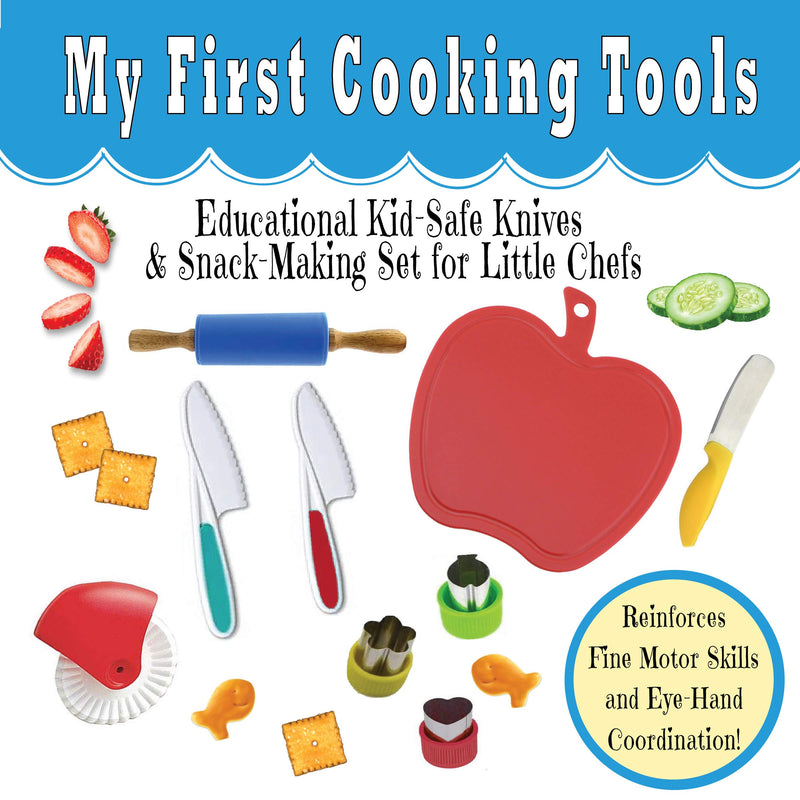  [AUSTRALIA] - My First Cooking Tools - Educational Kid Safe Knives & Snack Making Set for Little Chefs - AGE 3+ Years - Reinforces Fine Motor Skills & Eye-Hand Coordination! Beginner's Knife Children Toddlers
