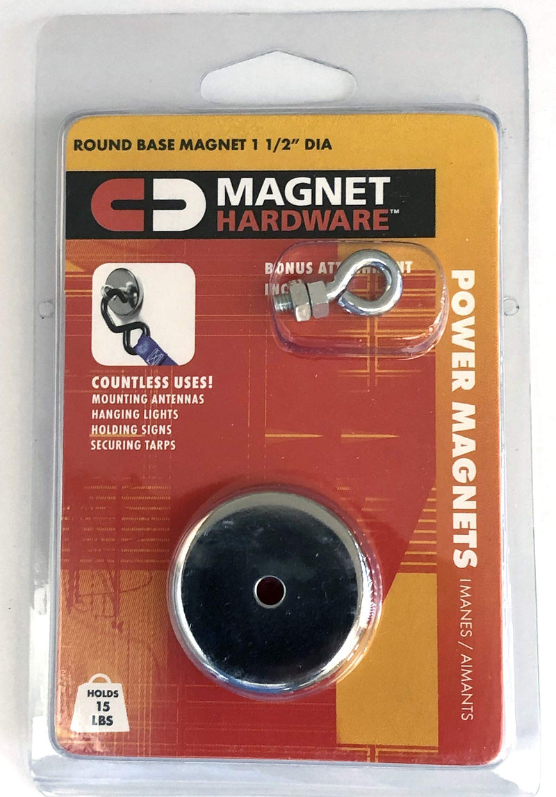 Dowling Magnets 791112 Round Base Magnet 1 1/2" Dia with Eye Bolt - LeoForward Australia