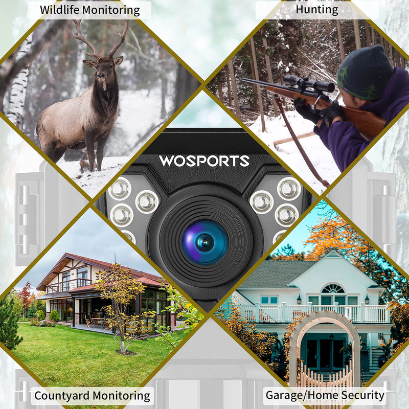  [AUSTRALIA] - WOSPORTS Mini Trail Camera 16MP 1080P Waterproof Game Hunting Cam with Night Vision for Wildlife Monitoring Hunting
