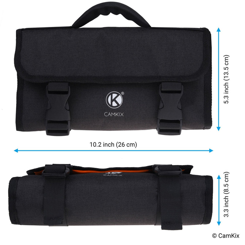  [AUSTRALIA] - CamKix Roll-Out Bag with Waist/Shoulder Strap Compatible with GoPro Hero and DJI osmo Action + Other Action/Compact Cameras - Multiple Carry Options (Hand, Shoulder, Waist, Back) - Smart Case