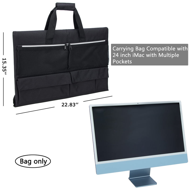  [AUSTRALIA] - KISLANE Travel Carrying Case for 24’’ iMac Desktop Computer, Protective Storage Bag for iMac Monitor Dust Cover with Carry Handle for 24 inch iMac Screen and Accessories (Black) Black