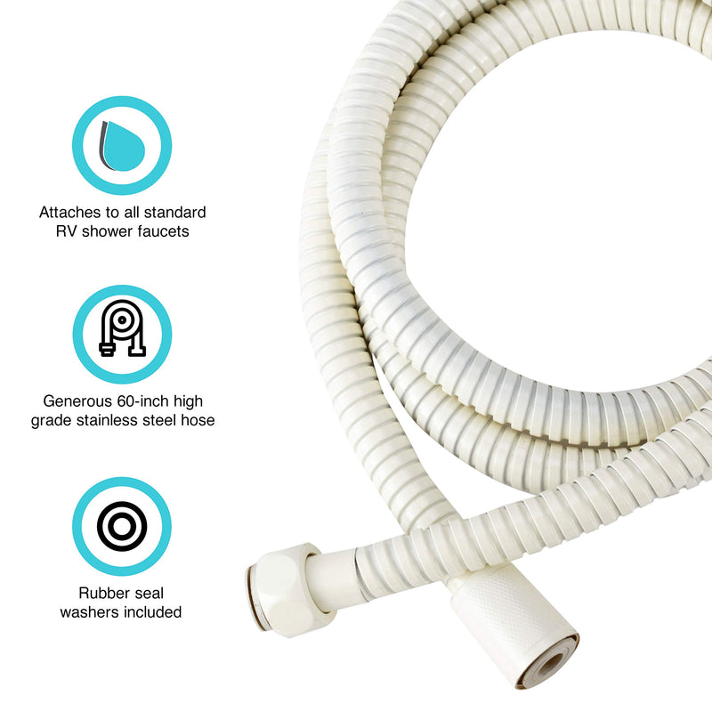  [AUSTRALIA] - Dura Faucet DF-SA200-BQ RV 60-inch Stainless Steel Shower Hose (Bisque Parchment) Bisque Parchment