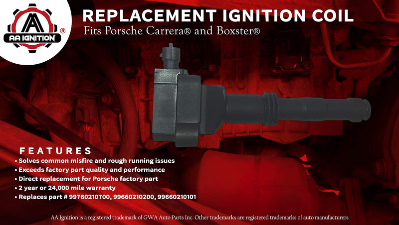 Ignition Coil Pack- Replaces 99760210700, 99660210200, 99660210101 - Compatible with Porsche 911 Carrera and Boxster - 996 and 986 Models - LeoForward Australia