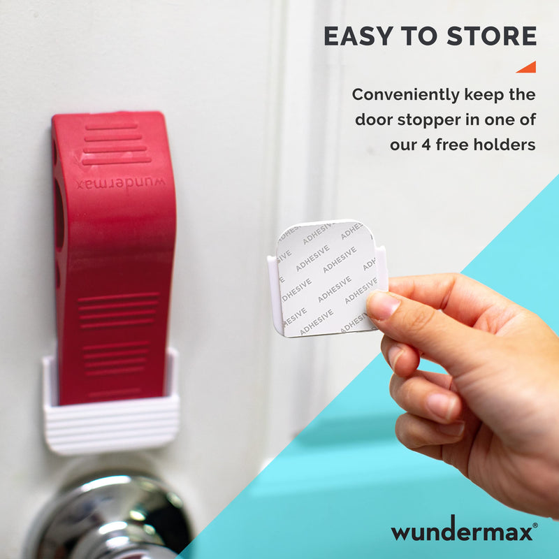  [AUSTRALIA] - Wundermax Door Stoppers - Rubber Security Wedge for Bottom of Door on Carpet, Concrete, Tile, Linoleum & Wood - Heavy Duty Door Stop - Home Improvement - 3 Pack - Gray